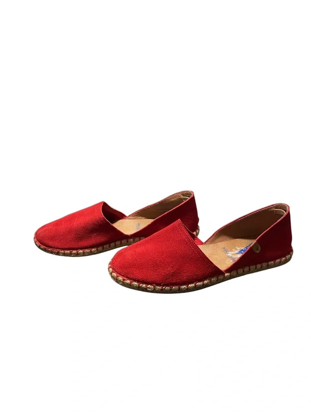 Verbenas Carmen Red Suede Espadrille Flats EU-38, USA 7.5/8